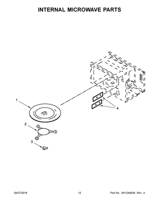 Internal Microwave Parts Diagram and Parts List for WOC54EC7HB01  Whirlpool Microwave Oven Combo