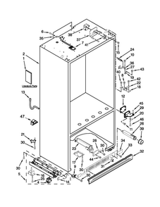 Cabinet Parts Diagram and Parts List for KBFO42FTX08  KitchenAid Refrigerator