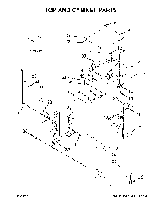 Top and cabinet parts Diagram and Parts List for 11029133413  Kenmore Washer