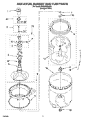 AGITATOR, BASKET AND TUB PARTS Diagram and Parts List for 3RLSQ8000JQ3  Whirlpool Washer