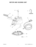 MOTOR AND HOUSING UNIT Diagram and Parts List for 5KFP0925BAC0  KitchenAid Food Processor