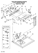 TOP AND CONSOLE PARTS Diagram and Parts List for CEDS663SB0  Crosley Dryer