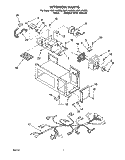 INTERIOR Diagram and Parts List for MH7115XBZ5  Whirlpool Microwave