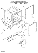 TUB AND FRAME PARTS Diagram and Parts List for KUDS03STWH2  KitchenAid Dishwasher