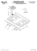 COOKTOP, LITERATURE Diagram and Parts List for SF369LEKQ1  Whirlpool Range