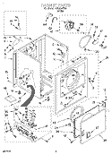 CABINET Diagram and Parts List for LGR3634EW3  Whirlpool Dryer