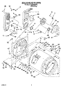 BULKHEAD PARTS Diagram and Parts List for LGQ9857PW0  Whirlpool Dryer