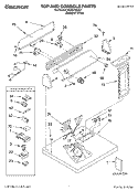 TOP AND CONSOLE, LITERATURE Diagram and Parts List for TGDS740JQ1  Estate Dryer