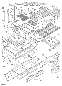 SHELF Diagram and Parts List for KTRS21KDAL05  KitchenAid Refrigerator