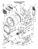 BULKHEAD PARTS Diagram and Parts List for WED9610XW1  Whirlpool Dryer