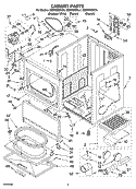 CABINET PARTS Diagram and Parts List for GEW9868KL4  Whirlpool Dryer