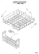 LOWER RACK Diagram and Parts List for KUDP230BWH0  KitchenAid Dishwasher
