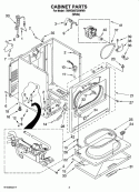 CABINET PARTS Diagram and Parts List for 7MWG66725WW0  Whirlpool Dryer