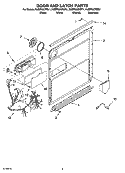 DOOR AND LATCH PARTS Diagram and Parts List for KUDP02CRBT1  KitchenAid Dishwasher