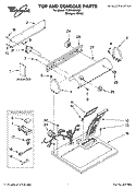 TOP AND CONSOLE PARTS Diagram and Parts List for YLER4634JQ1  Whirlpool Dryer