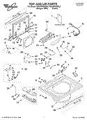 TOP AND LID PARTS Diagram and Parts List for 7MGVW9959KQ3  Whirlpool Washer