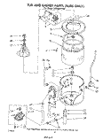 TUB AND BASKET (SUDS ONLY) Diagram and Parts List for LA5805XPW0  Whirlpool Washer