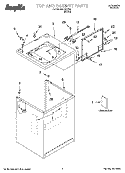 TOP AND CABINET PARTS Diagram and Parts List for IJ47001  Inglis Washer