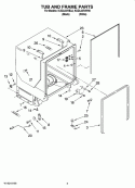 TUB AND FRAME PARTS Diagram and Parts List for KUDL03IVBL0  KitchenAid Dishwasher