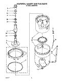 AGITATOR, BASKET AND TUB Diagram and Parts List for LA9680XWN0  Whirlpool Washer