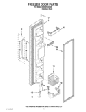 FREEZER DOOR PARTS Diagram and Parts List for 6GD5SHGXSS08  Whirlpool Refrigerator