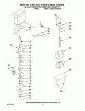MOTOR AND ICE CONTAINER PARTS Diagram and Parts List for KSSS48QTW03  KitchenAid Refrigerator