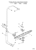 UPPER WASH AND RINSE Diagram and Parts List for KUDC25CHBT1  KitchenAid Dishwasher
