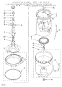 AGITATOR, BASKET AND TUB Diagram and Parts List for LLT8244AW0  Whirlpool Washer