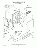 TUB ASSEMBLY PARTS Diagram and Parts List for RUD4000SB0  Roper Dishwasher