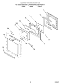 OVEN DOOR Diagram and Parts List for KEMC308HWH1  KitchenAid Microwave Oven Combo