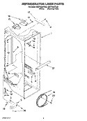 REFRIGERATOR LINER PARTS Diagram and Parts List for GD5YHAXTL00  Whirlpool Refrigerator