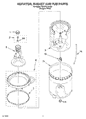 AGITATOR, BASKET AND TUB Diagram and Parts List for 7MLSR5132JQ3  Whirlpool Washer
