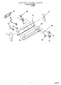 CONTROL PANEL PARTS Diagram and Parts List for RGE33301  Roper Range