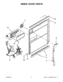 INNER DOOR PARTS Diagram and Parts List for KUDE60FXWH5  KitchenAid Dishwasher