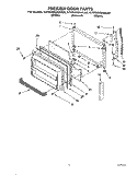 FREEZER DOOR Diagram and Parts List for KTRS22QAWH00  KitchenAid Refrigerator