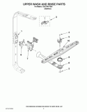 UPPER WASH AND RINSE PARTS Diagram and Parts List for 7DU1100XTSS4  Whirlpool Dishwasher
