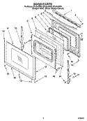 DOOR PARTS, OPTIONAL PARTS Diagram and Parts List for SF196LEPT0  Whirlpool Range