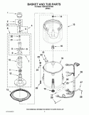 BASKET AND TUB PARTS Diagram and Parts List for 7EWTW1515YW0  Whirlpool Washer