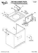 TOP AND CABINET PARTS Diagram and Parts List for LSQ9010LG2  Whirlpool Washer