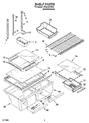 SHELF PARTS Diagram and Parts List for IR2MHMXRS03  Whirlpool Refrigerator