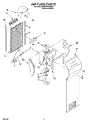 AIR FLOW Diagram and Parts List for 3XES0FHGKS01  Whirlpool Refrigerator