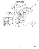 CABINET Diagram and Parts List for CA1300XKW0  Whirlpool Washer