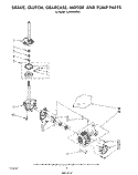 BRAKE, CLUTCH, GEARCASE, MOTOR AND PUMP Diagram and Parts List for 3LA5580XSW0  Whirlpool Washer