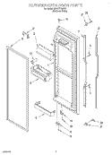 REFRIGERATOR DOOR Diagram and Parts List for 3XART725F02  Whirlpool Refrigerator