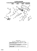 LATCH PARTS Diagram and Parts List for KEHC309JSS07  KitchenAid Microwave Oven Combo