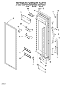 REFRIGERATOR DOOR PARTS Diagram and Parts List for GD25FFCHT00  Whirlpool Refrigerator