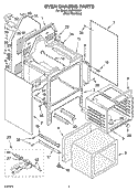 OVEN CHASSIS PARTS Diagram and Parts List for GLSP85900  Whirlpool Range