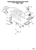 MAGNETRON AND AIR FLOW PARTS Diagram and Parts List for MHE14XKQ2  Roper Microwave