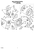 BULKHEAD PARTS, OPTIONAL PARTS (NOT INCLUDED) Diagram and Parts List for WED5530SQ0  Whirlpool Dryer