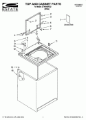 TOP AND CABINET PARTS Diagram and Parts List for ETW4400VQ2  Estate Washer
